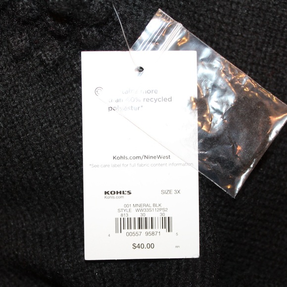 Nine West black sweater (women’s 3X) (NWT) - Picture 9 of 9